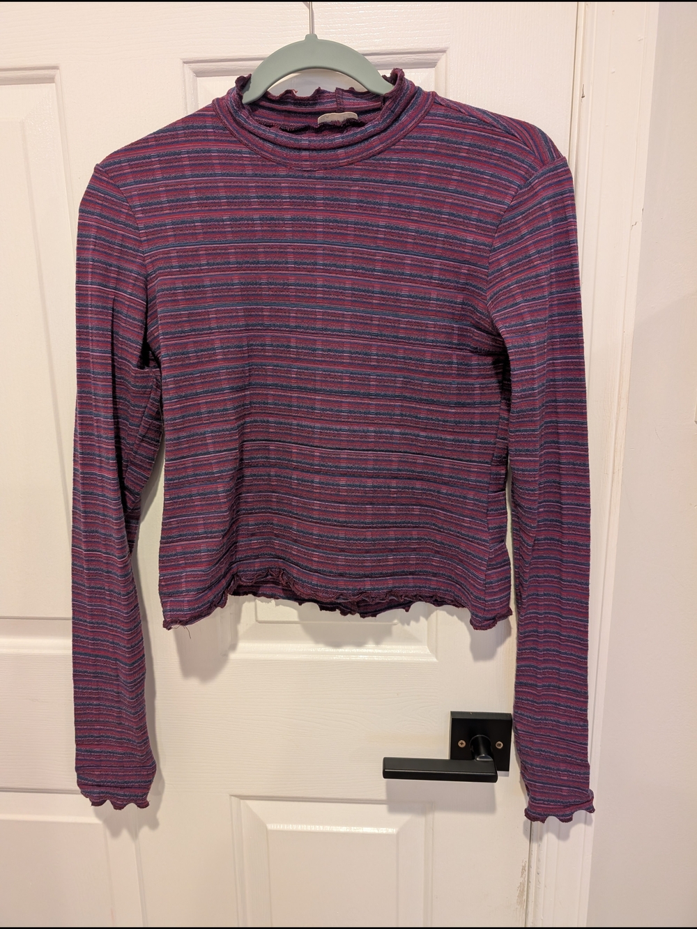 Free People Striped Knit Top in Pink And Purple